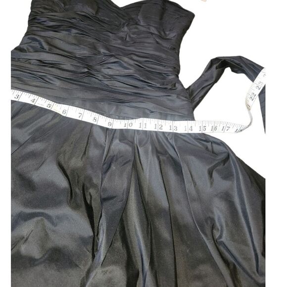 NWT BCBGMAXAZRIA Black Silk Taffeta  Mini Bubble Dress 80s Carrie Bradshaw 2 - Picture 9 of 14